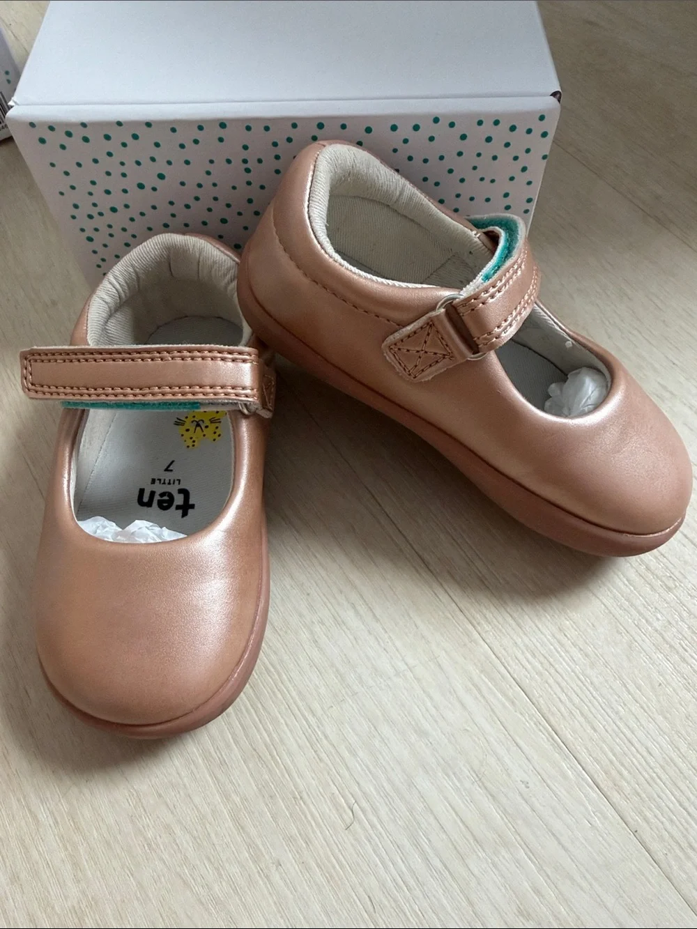 Ten Little Girls' Rose Gold Mary Jane Shoes